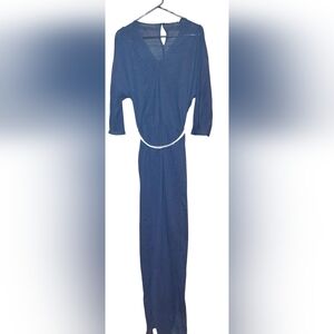 Mango Suit Collection Elegant Navy Blue Maxi Dress NWOT